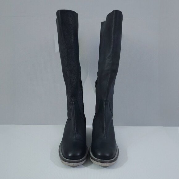 Free People Essential Slouch Boot Womens EU 36.5 Black Leather Tall Boho NEW - Picture 5 of 14